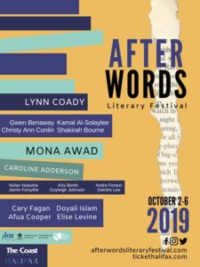 Official poster for the After Words Literary festival listing a selection of speakers.