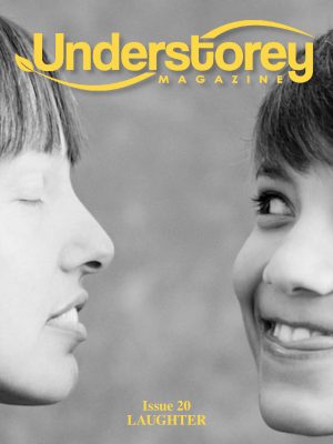 Cover for issue 20 showing photography by Heidi Jirotka. Two people face each other; one is making a funny face; the other looks to be receiving the laughter.